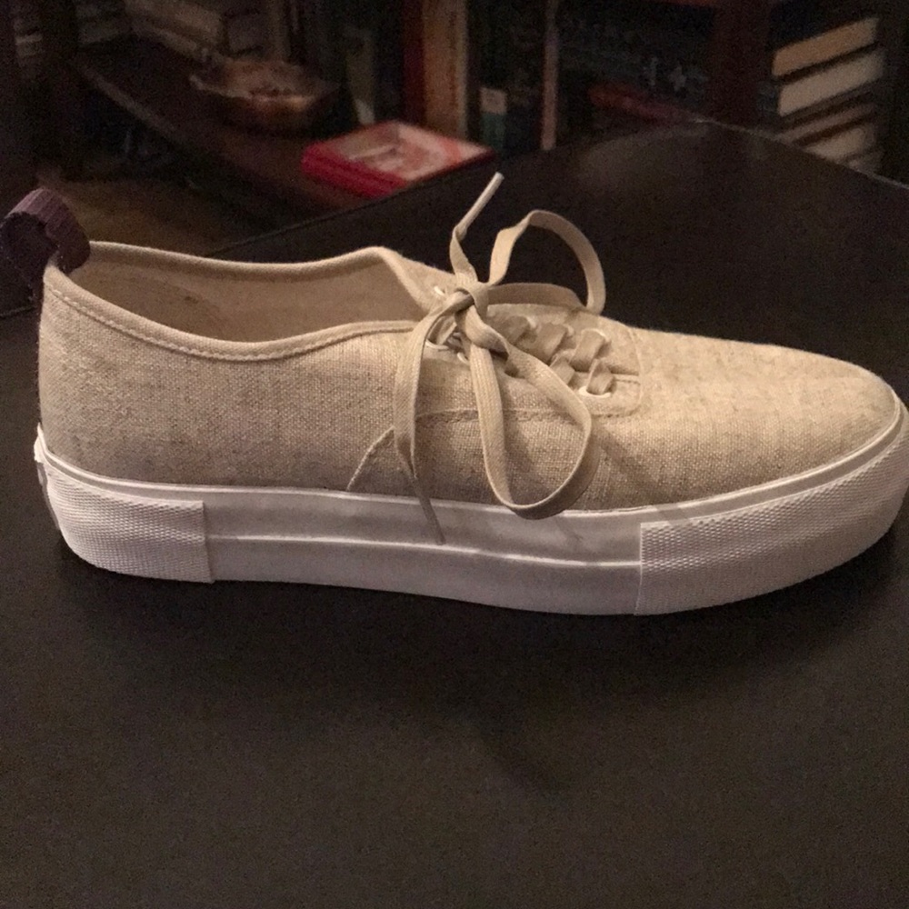 Eytys Beige Linen Platform Sneakers NWOT